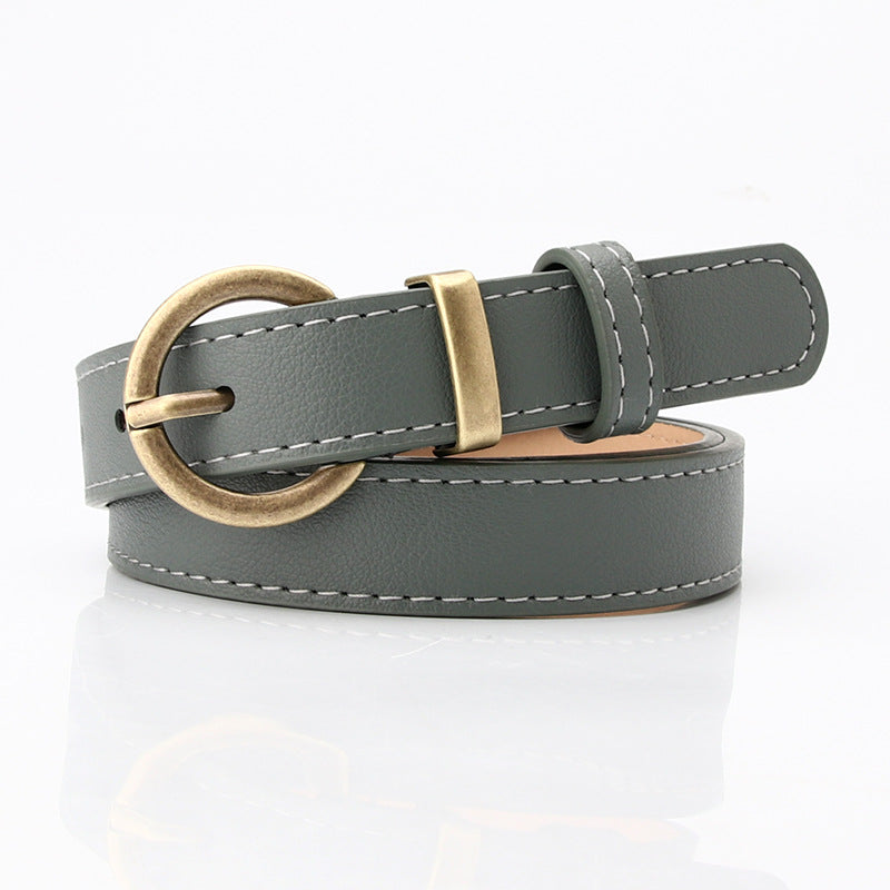 Student Trousers With Decorative Belt Women's Casual Pin Buckle Belt