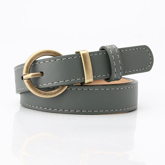 Student Trousers With Decorative Belt Women's Casual Pin Buckle Belt