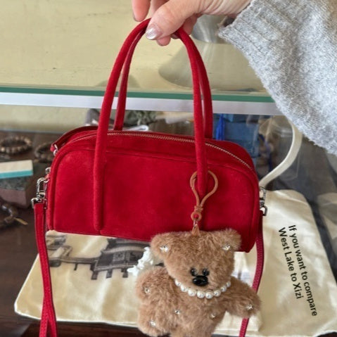Ruskind og lammeskind Mini Square Bag