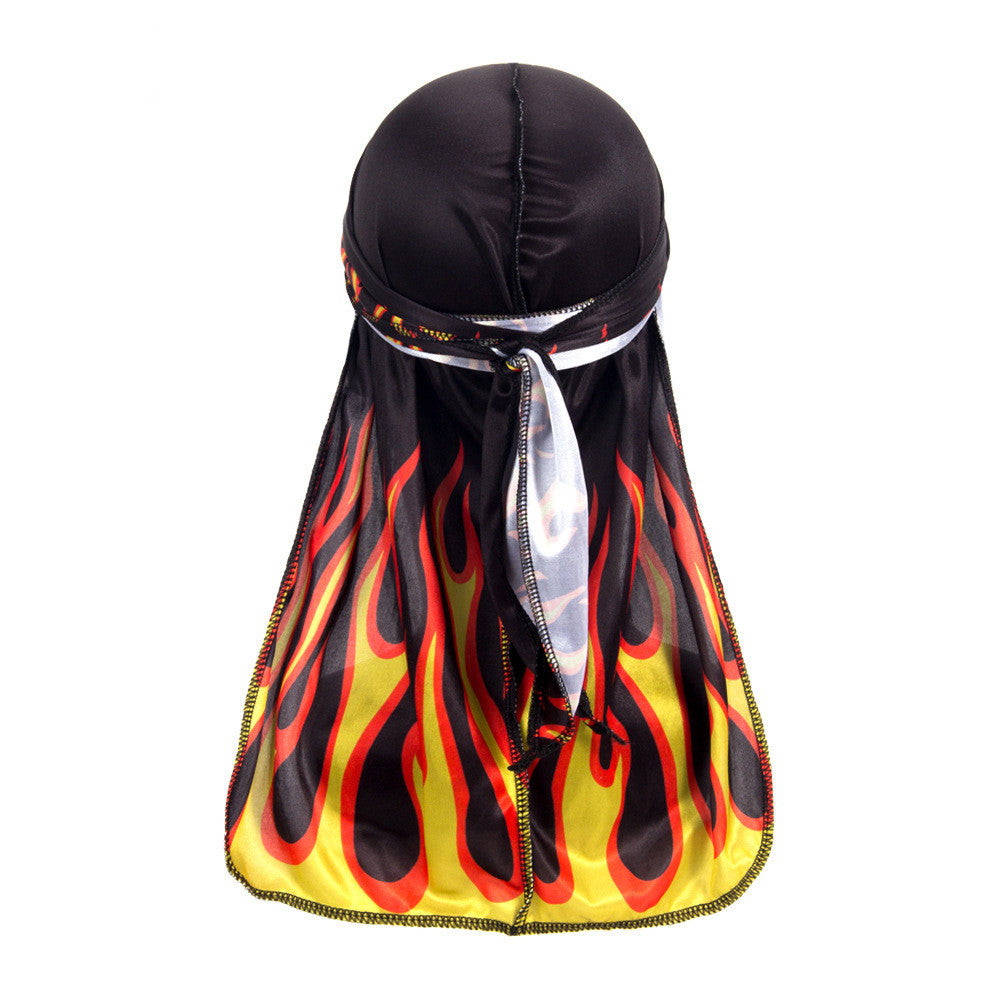 Fashion Printed Flame Strap Tam-o'-shanter