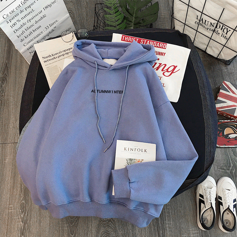 Korean Style Long Sleeve Casual Hooded Coat