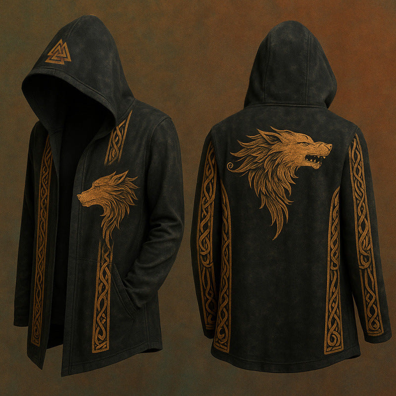 Digital Print Loose-Fit Hooded Sweater Cardigan Coat 3D