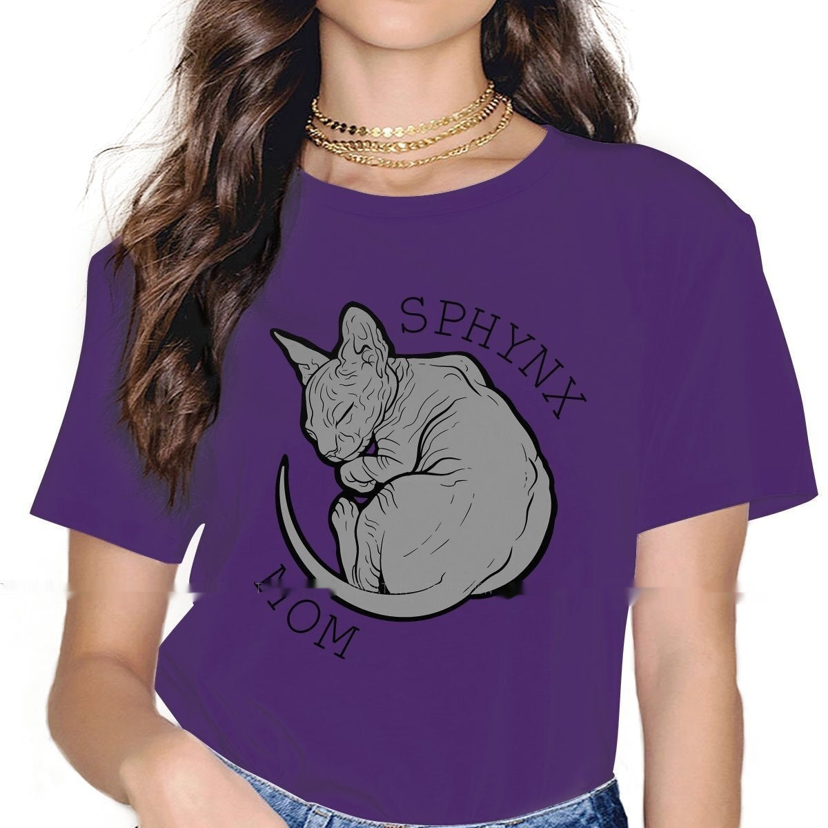 Women's Round-neck Loose Casual Print Short Sleeve