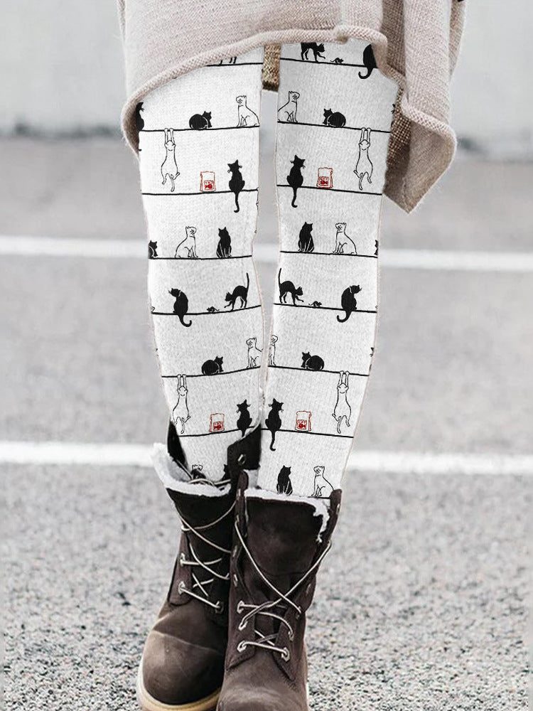Fitness Sport 3D-printede højtaljede tights