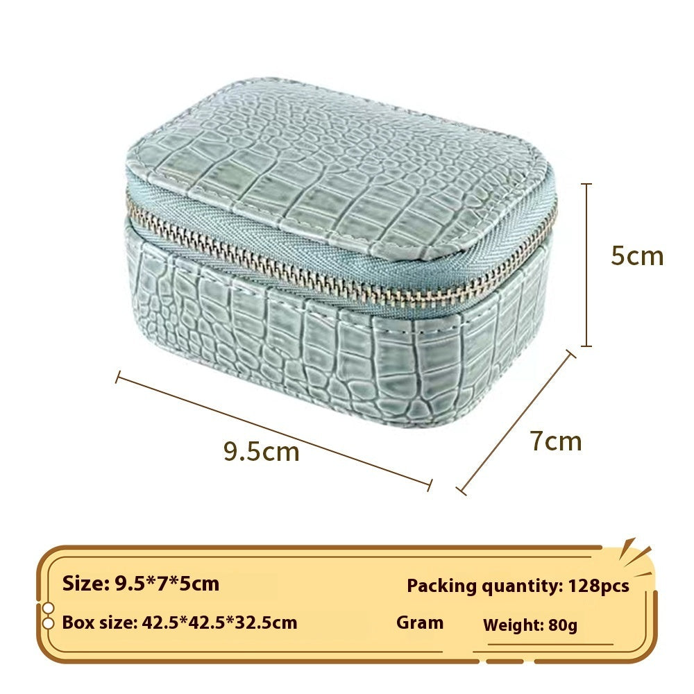 Small Square Portable Jewelry Ring Earring Storage Box