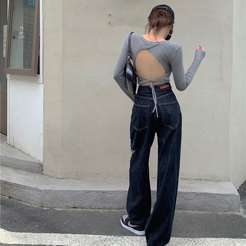 High Waist Slimming Loose Drape Wide-leg Pants Trousers