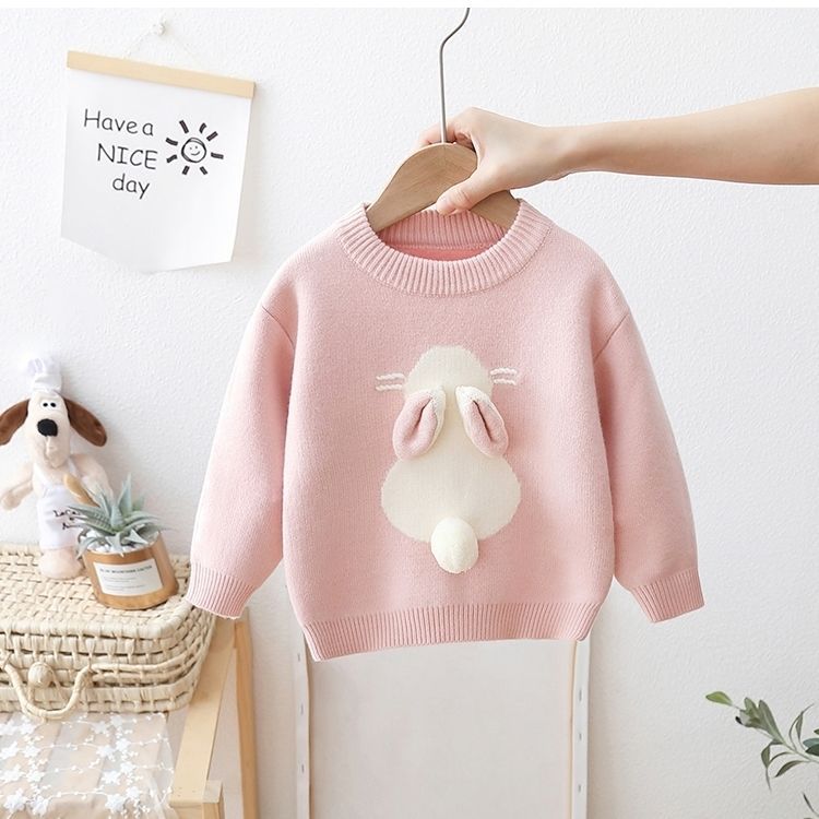 Girls' Knitted Thickened Integral Velvet Sweater