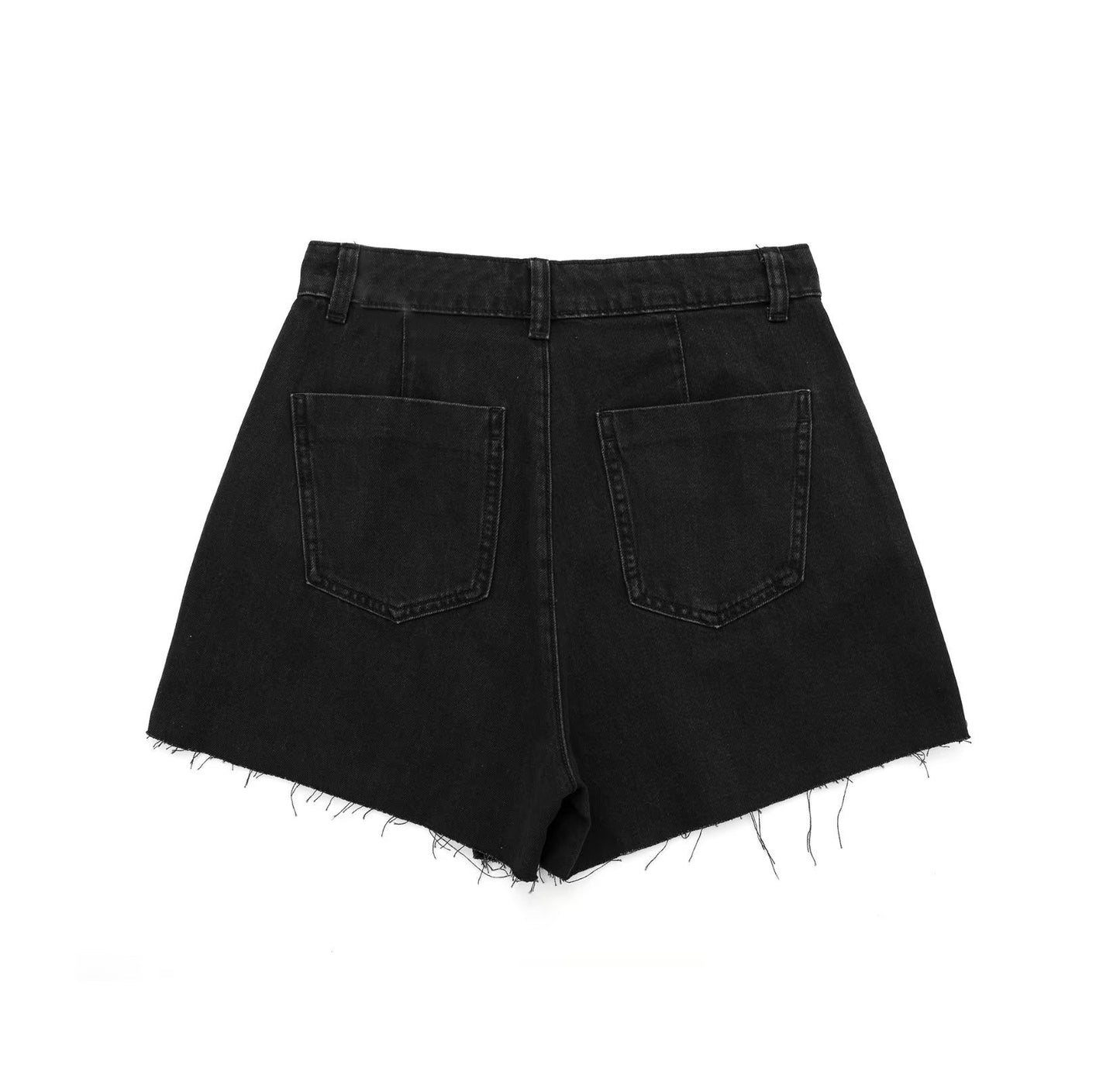 European And American Style High Waist Slimming Decorated Row Button Double Breasted Culottes