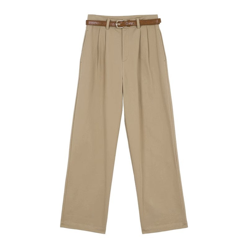 French Retro High Waist Korean Style Slimming Casual Pants