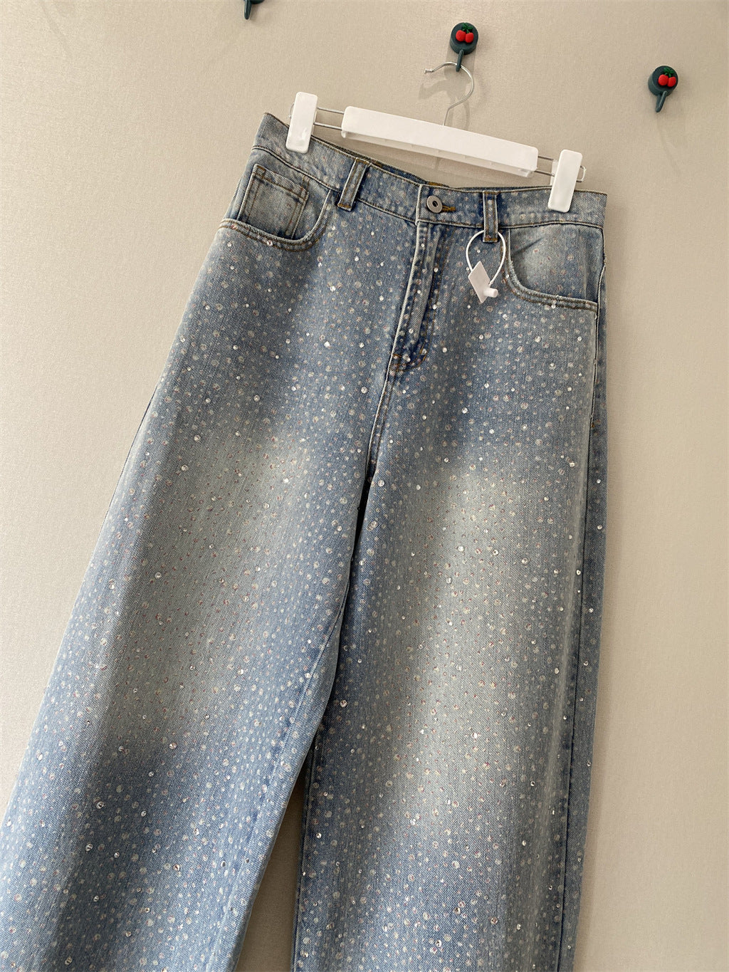 Womens Stylish Distressed Jeans With Rhinestone Detailing