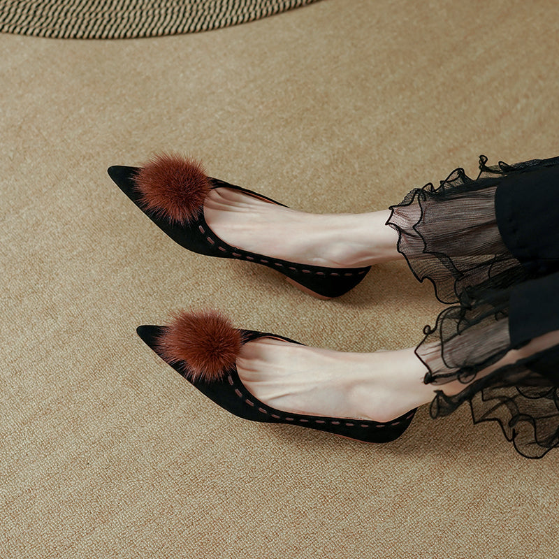 Women's Elegant Leather Pointed Toe Pump Shoes
