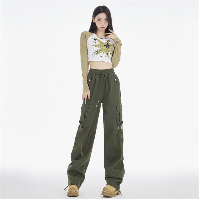 Women's High Waist Loose Wide Legs Overalls