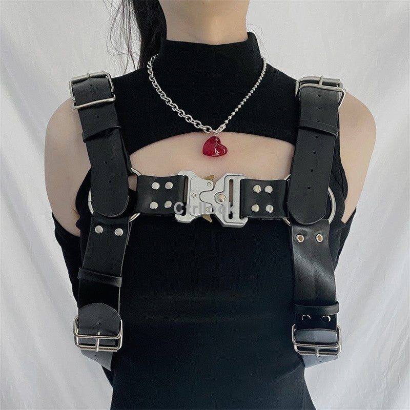 Goth Punk-stil Skulderrem Justerbar rem Bælte