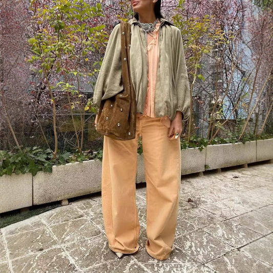 Women's Fashion Personality Puffy Pilot Jacket Coat