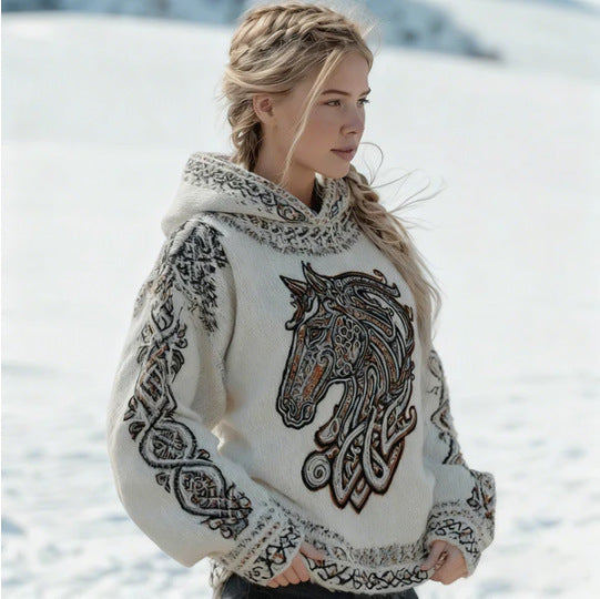 AutumnWinter 3D Digital-Print Hoodie
