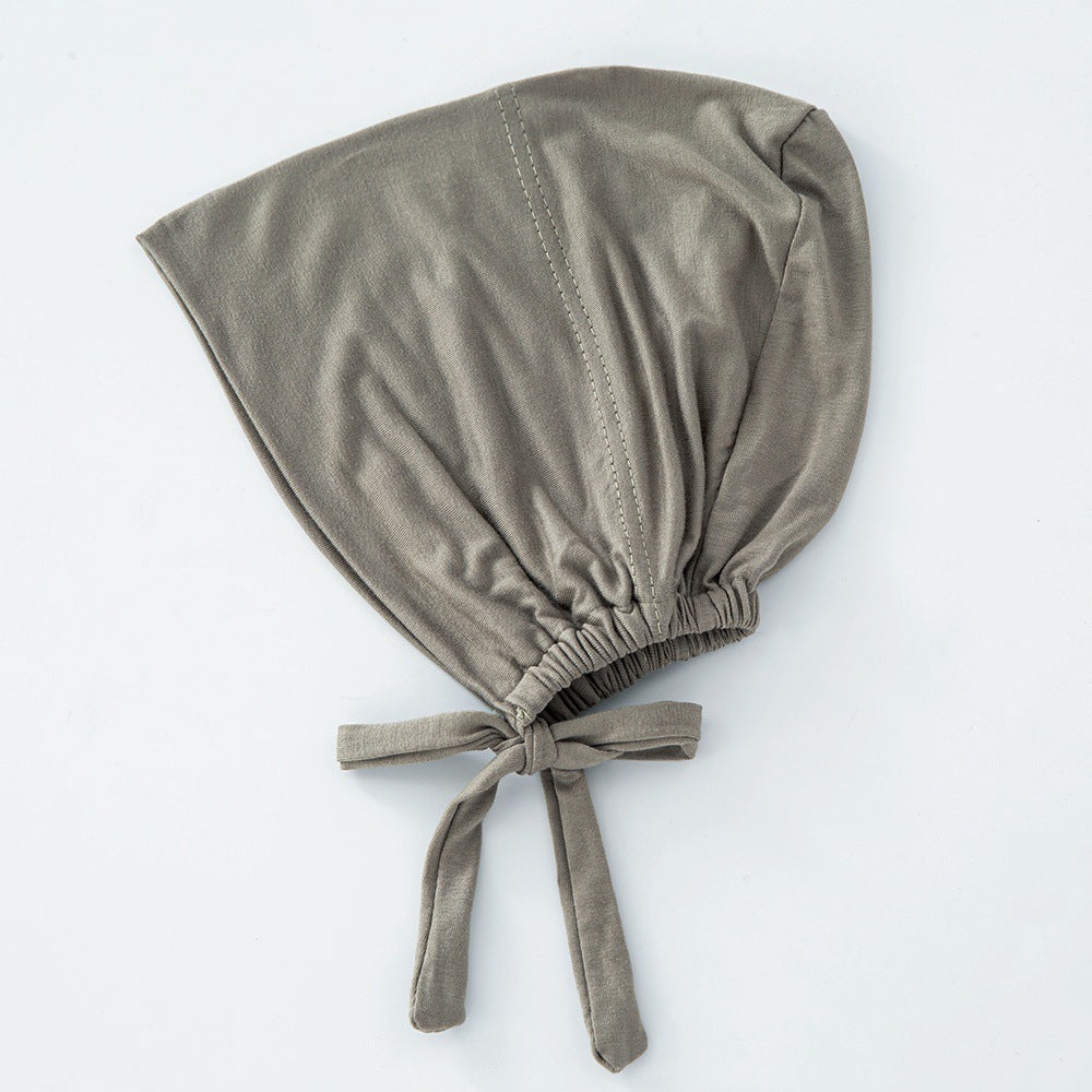 Women's Fashion Solid Color Lace-up Bottoming Hood