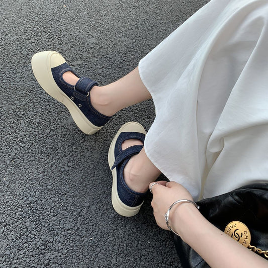 Velcro Platform Mary Jane Shoes Women