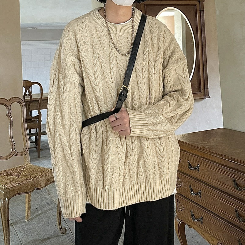 Fashion Men's And Women's Crewneck Solid Color Knitwear