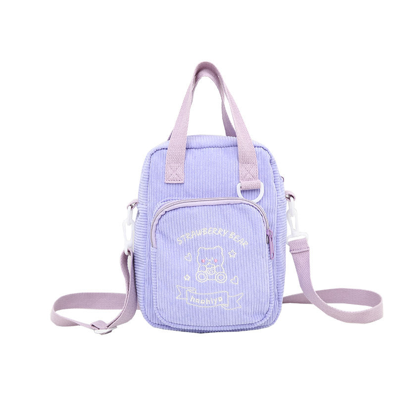Soft Girl Cute Corduroy Hand Shoulder Bag
