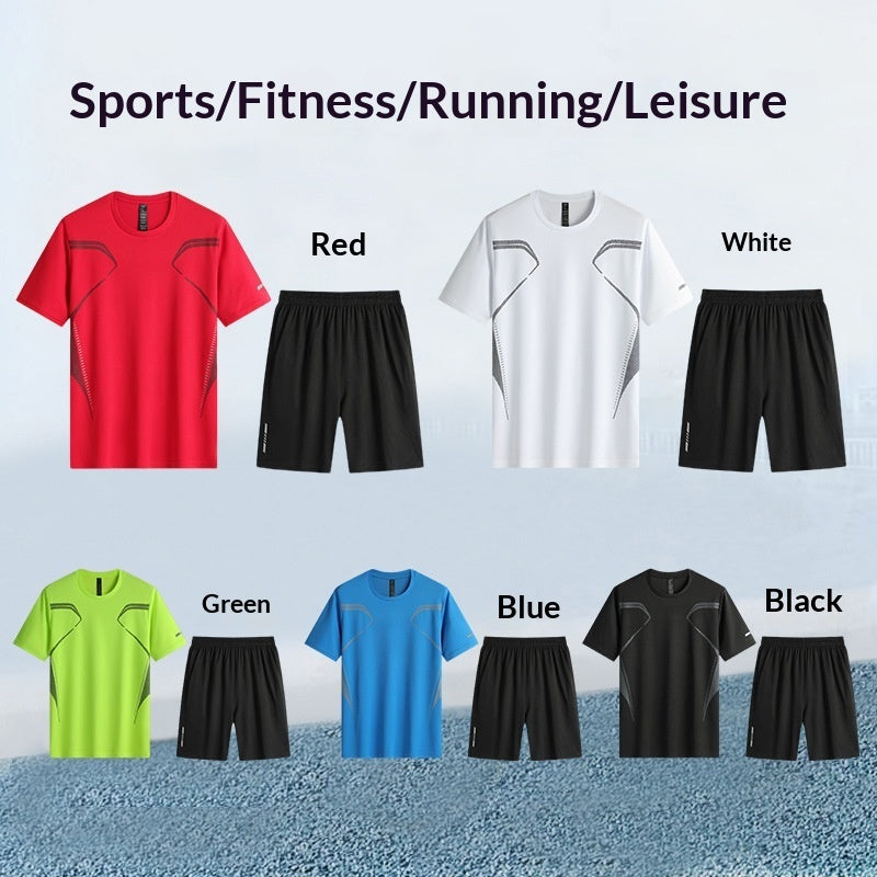Fitness Training Apparel Ice Silk Summer Casual Set