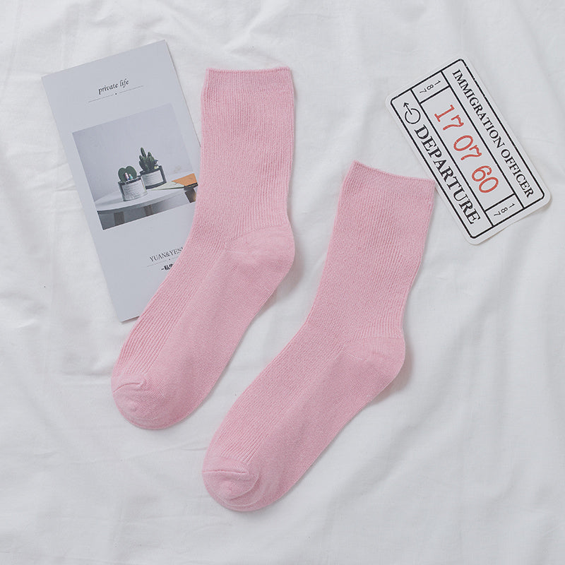 Street Female Fashion Long Thin And All-matching Purple Bunching Socks