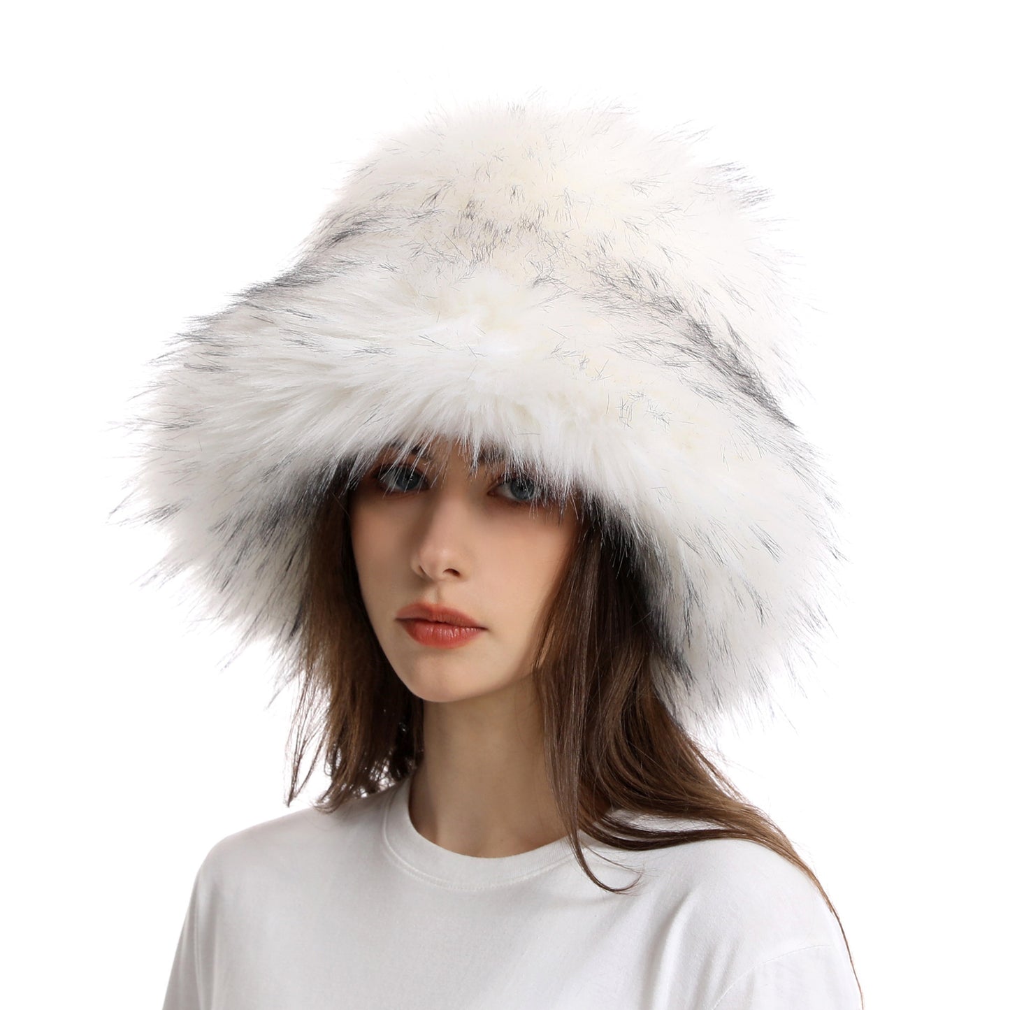 Winter Warm Thickened Faux Fur Straw Hat