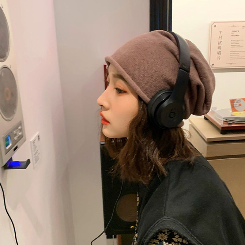 Fashion Loose And Lazy Style Big Head Circumference Beanie Hat