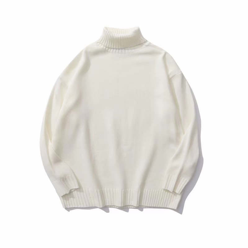 Enkel ny alsidig Turtleneck-sweater til par retro efterår og vinter ny