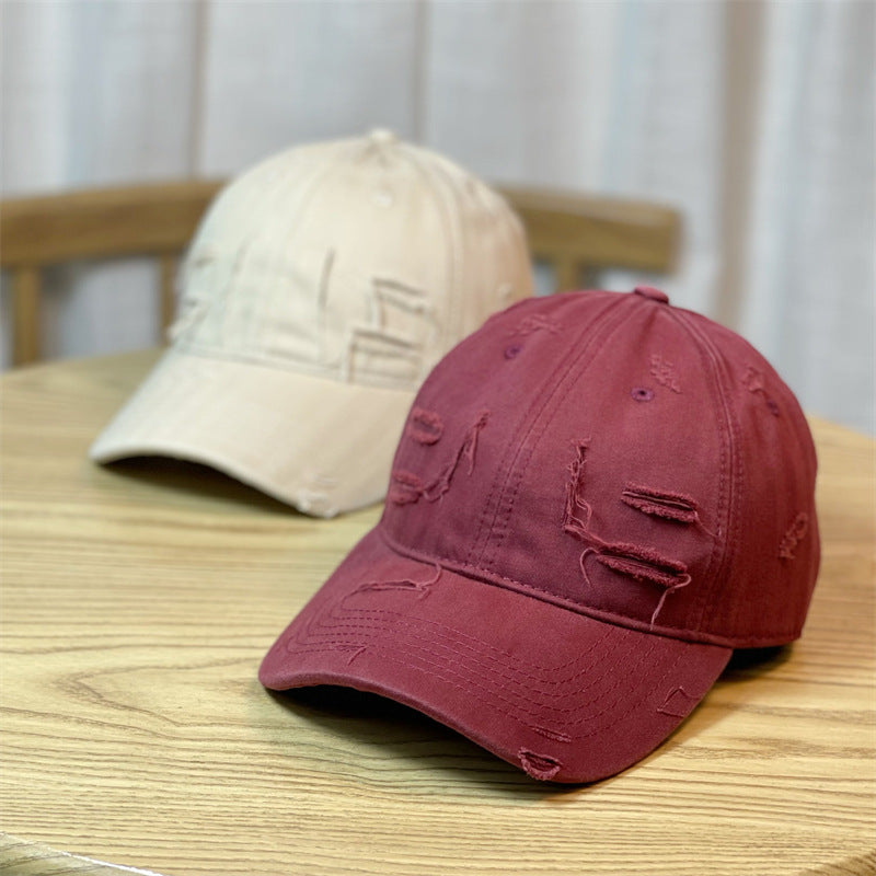 Men's And Women's Fashion Retro Do Old Hole Baseball Hat