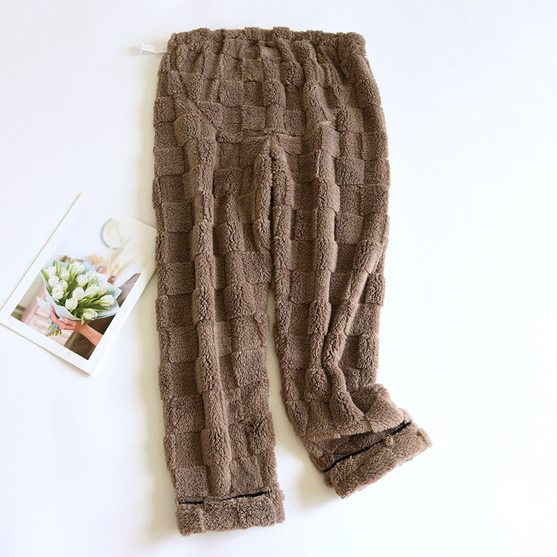 Fleece-lined Thick Winter Coral Fleece Pajama Pants Home Pants
