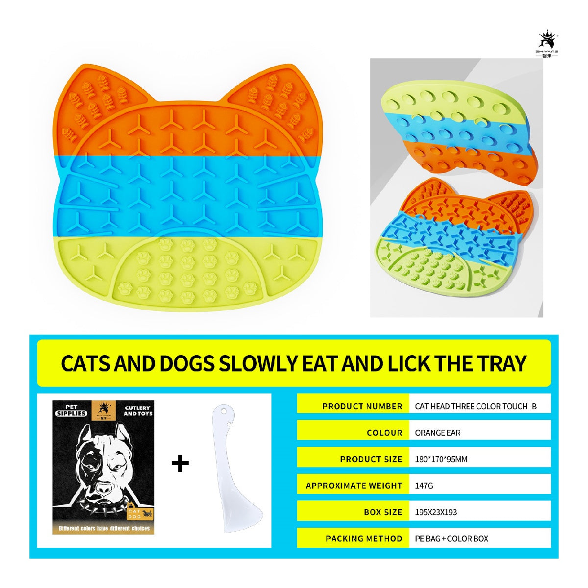SLow Food Plate For Cats And Dogs  Can Scraper For Pets