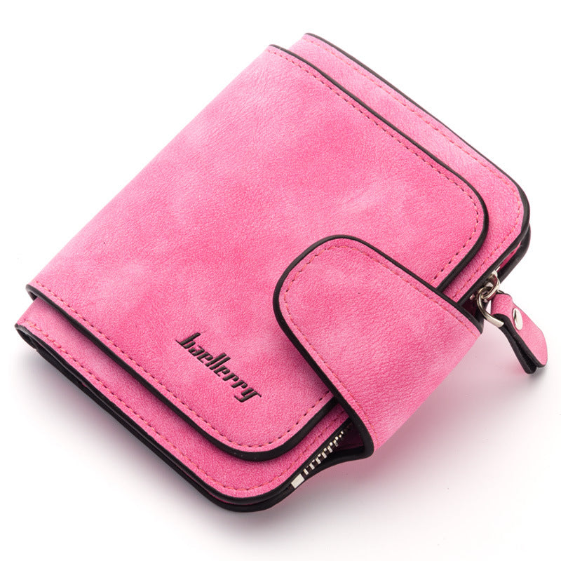 Ladies Wallet New Buckle Frosted Leather Cute
