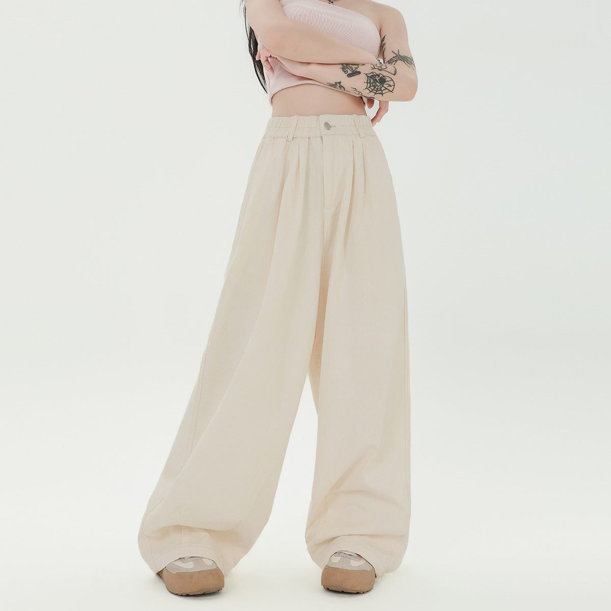 Japanese Draping Effect Casual Pants Hip Hop Wide Leg