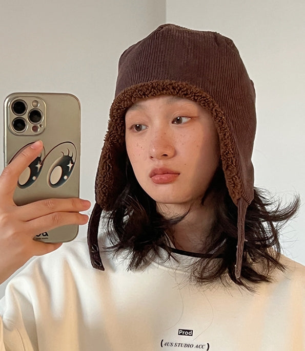 Quilted Lamb Wool Ushanka Women's Double-sided Wear
