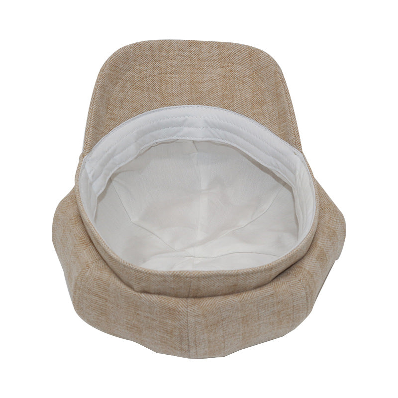 Casual All-match Plaid Cotton Octagonal Hat