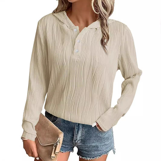 Hættetrøje/frakke til kvinder, afslappet off-shoulder top