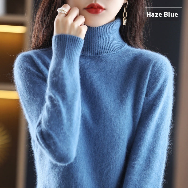 High Neck Inner Wear Loose Cashmere Knitted Bottoming Shirt