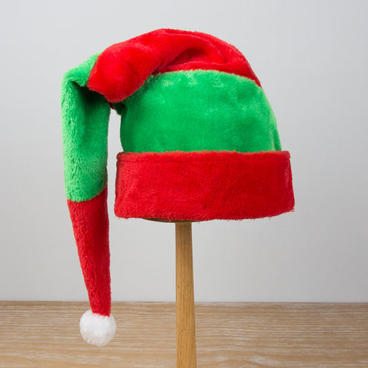 Red And Green Stripes Christmas Hat Plush Lengthened Festival Dress Up Decoration Supplies
