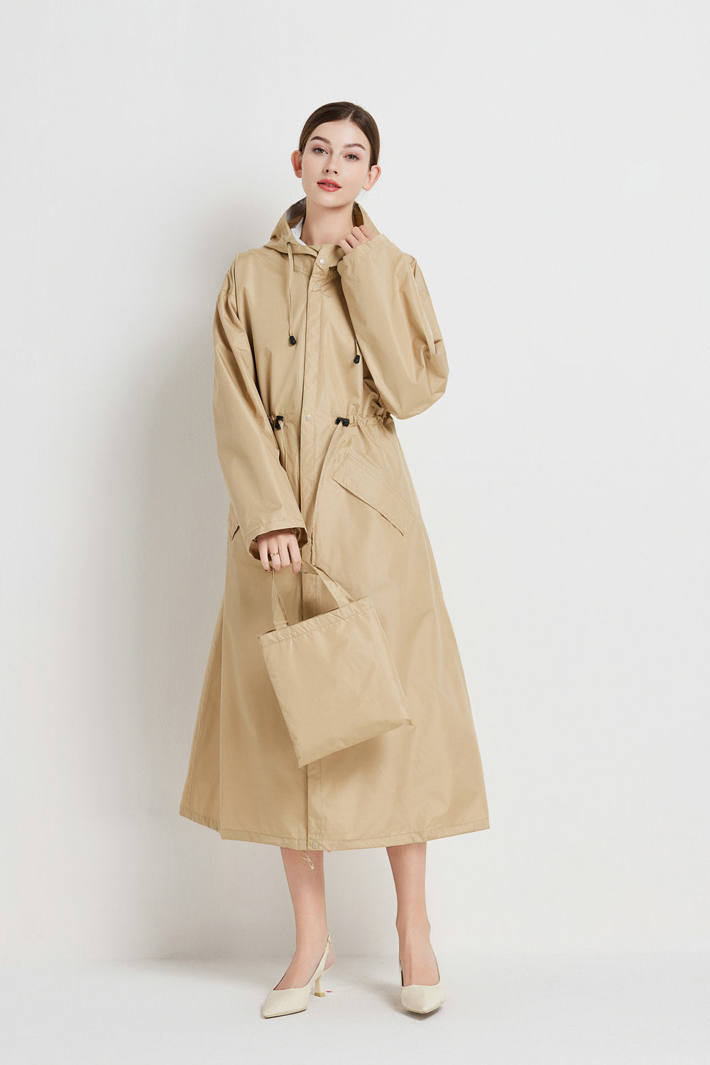 Mellemlang Trenchcoat-regnjakke til kvinder