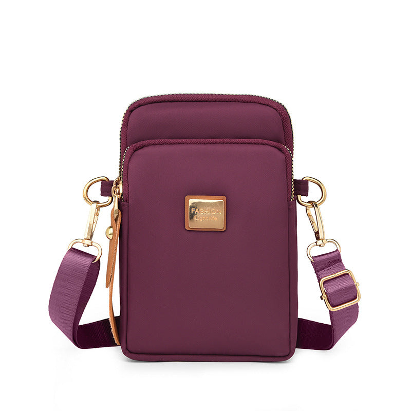 Mobile Phone Bag Vertical Three-layer Shoulder Bag Waterproof Waist Bag
