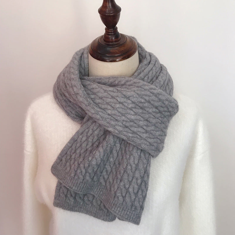 Women's Fashion Versatile Solid Color Warm Neck Shawl