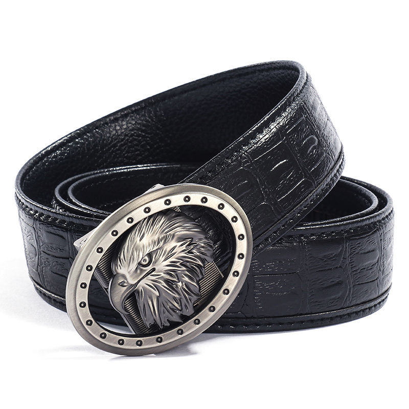 Men's Leather Belt Leather Belt Alloy Automatic Buckle Young And Middle-aged Casual Korean Style