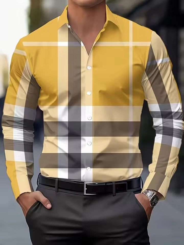 Printed Shirt Long Sleeve Button Lapel