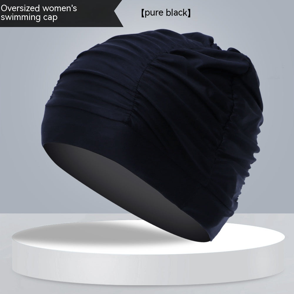 Women's Swimming Cap Pleated Plus-sized