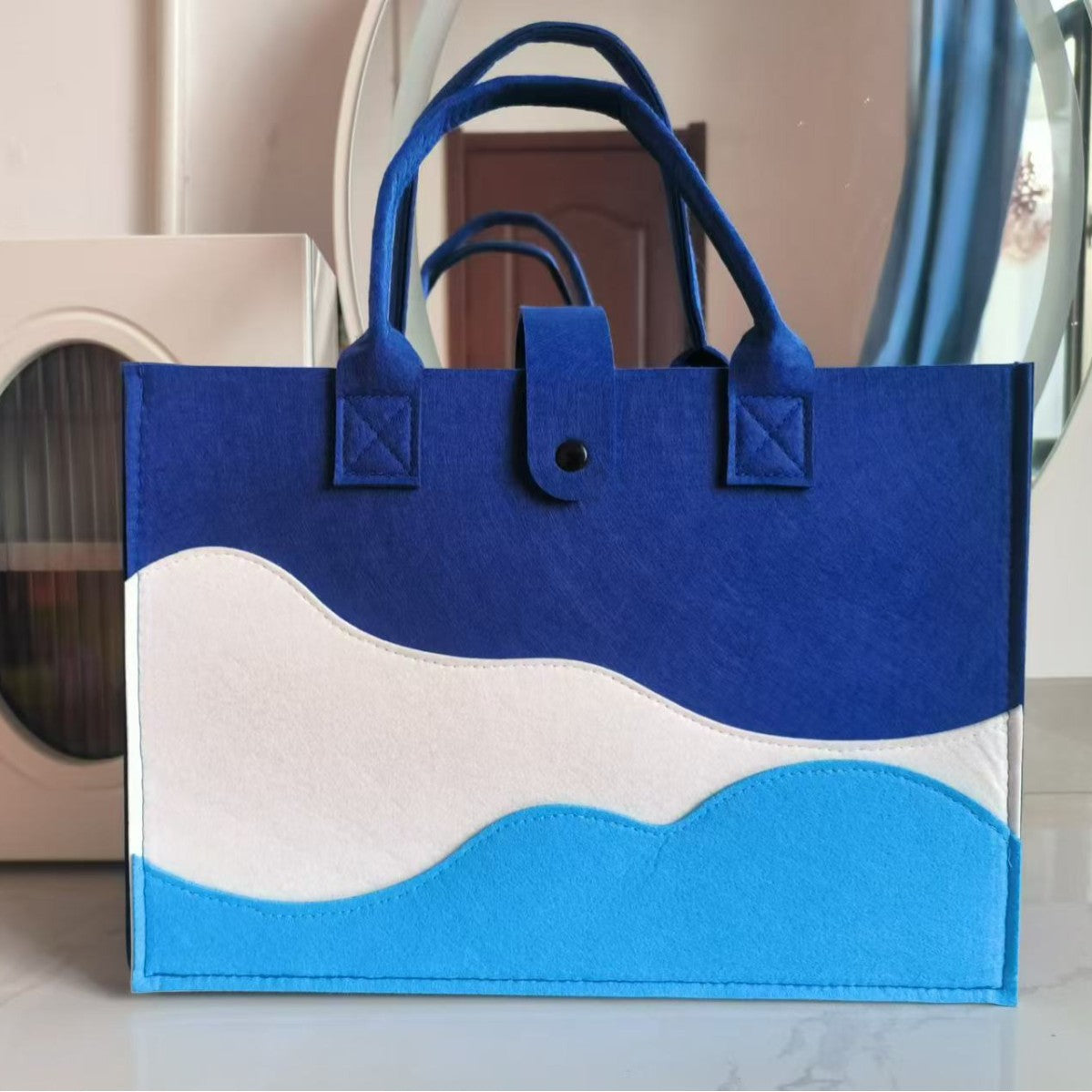 National-style Mountain Peak Tote Bag, Felt Handbag, Perfect As A Gift Or Souvenir