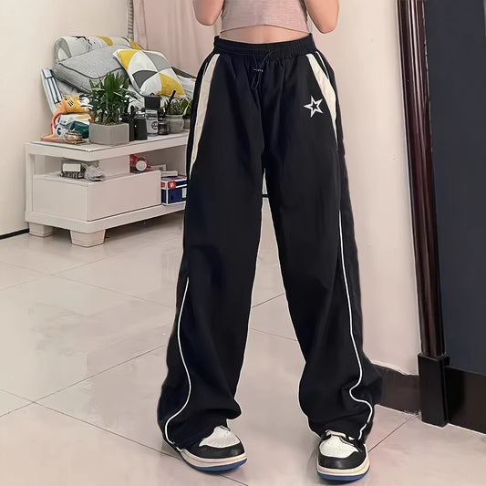 Retro Casual Harajuku Patchwork-joggingbukser