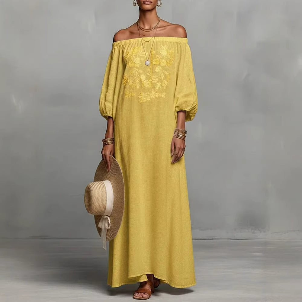 Off-shoulder Long Dress Vacation Dress