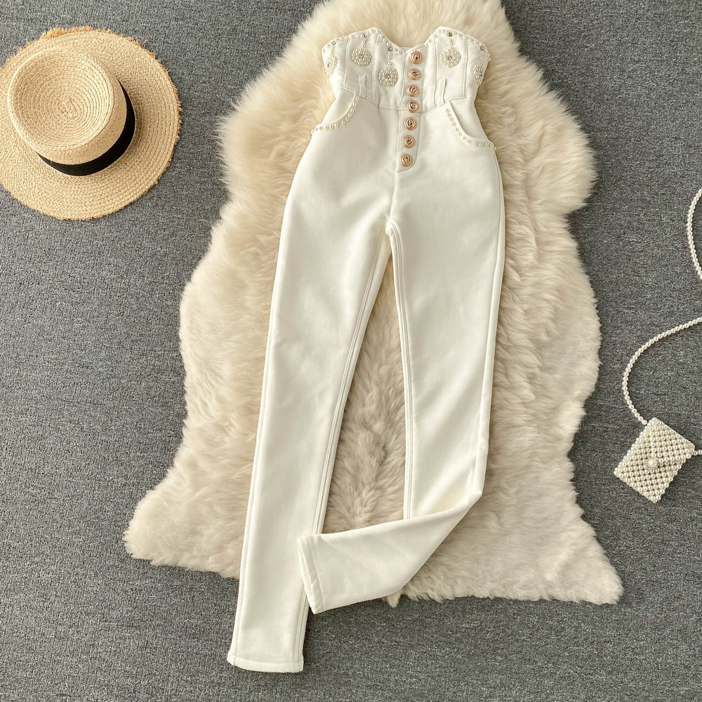 Women's Versatile Beaded Slim Pants