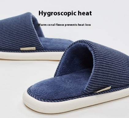 Cotton Slippers Ladies Autumn Winter Couple Home Indoor Warm Antibacterial Deodorant And Non-slip
