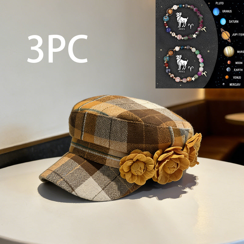 Elegant Checkered Lady's Hat